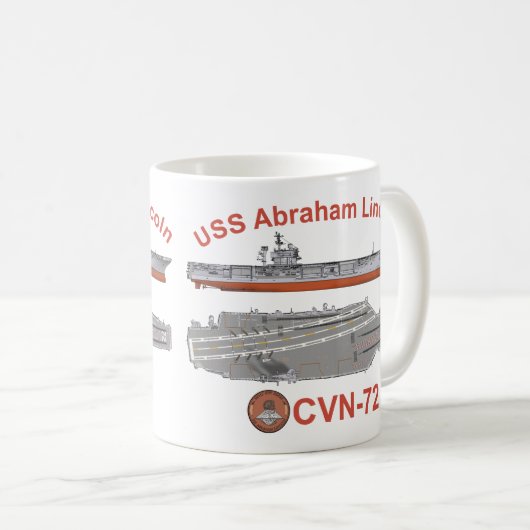 USS Abraham Lincoln CVN-72 Kaffeetasse (VorderseiteRechts)