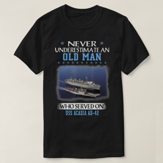 USS Acadia AD42 Veterans Day Father Day Gift T-Shirt (Design vorne)