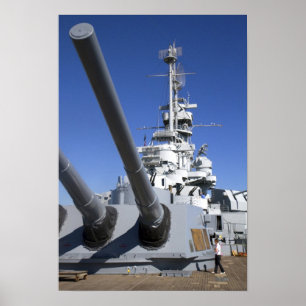 USS Alabama Battleship in Battleship Memorial Poster