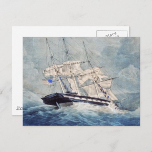 USS Albany Painting Postkarte (Vorne/Hinten)