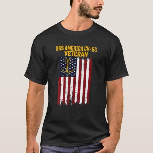 USS America CV-66 CVA-66 Aircraft Carrier Veteran' T-Shirt (Vorderseite)
