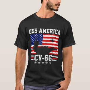 USS America CV-66 Flugzeugträger Distressed Flagge T-Shirt