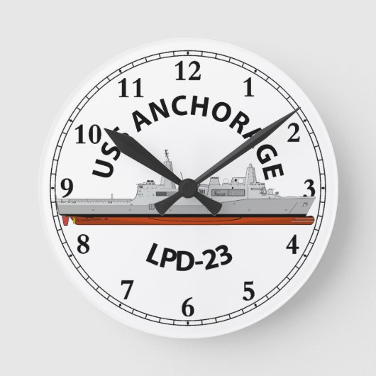 USS ANCHORAGE, LPD-23, SAN ANTONIO RUNDE WANDUHR (Vorderseite)