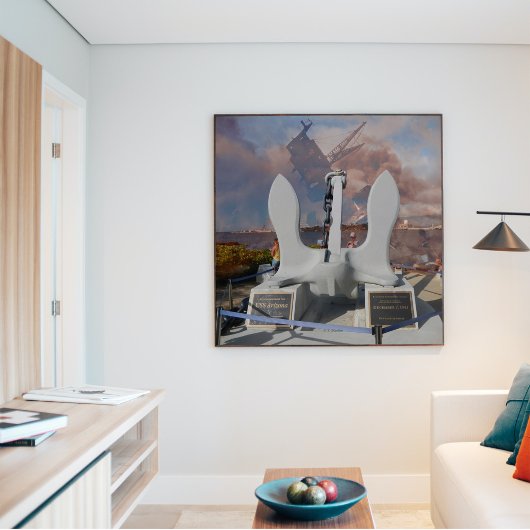 USS Arizona Anchor und Schiff im Hafen von Pearl Poster