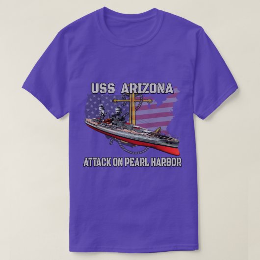 USS Arizona BB39 Battleship Veterans Day Warship F T-Shirt (Design vorne)
