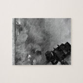 USS ARIZONA, das nach the_War Bild brennt Puzzle (Horizontal)