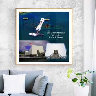 USS Arizona Memorial, Pearl Harbor Ansichten Poste Poster