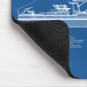 USS Arizona - Pläne für Schiffskonzepte ABD Mousepad (Ecke)