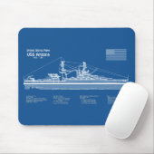 USS Arizona - Pläne für Schiffskonzepte ABD Mousepad (Mit Mouse)