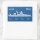 USS Arizona - Pläne für Schiffskonzepte ABD Rechteckiger Aufkleber (Tasche)