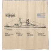 USS Arizona - Schiffs-Blueprint-Pläne SD Duschvorhang (Vorderseite)