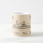 USS Arizona - Schiffs-Blueprint-Pläne SD Kaffeetasse (Mittel)