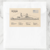 USS Arizona - Schiffs-Blueprint-Pläne SD Rechteckiger Aufkleber (Tasche)