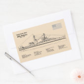 USS Arizona - Schiffs-Blueprint-Pläne SD Rechteckiger Aufkleber (Umschlag)