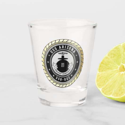 USS Arizona (SSN-803) Schnapsglas (Vorderseite)
