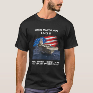 USS Bataan LHD 5 Amphibious Assault Ship USA Flag T-Shirt