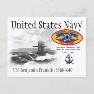 USS BENJAMIN FRANKLIN SSBN-640 SUB. - Postkarte