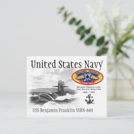 USS BENJAMIN FRANKLIN SSBN-640 SUB. - Postkarte (Stehend Vorderseite)