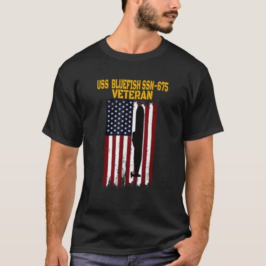 USS Bluefish SSN 675 U-Boot Veterans Day Father T-Shirt (Vorderseite)