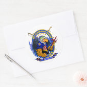 USS Bonhomme Richard LHD-6-lebendes Wappen Runder Aufkleber (Umschlag)