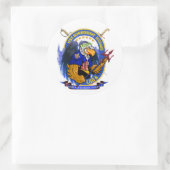 USS Bonhomme Richard LHD-6-lebendes Wappen Runder Aufkleber (Tasche)