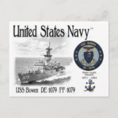 USS BOWEN DE-1079 /FF-1079 FRIGATE POSTCARD POSTKARTE (Vorderseite)
