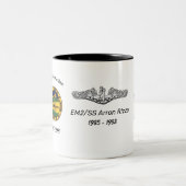 USS Bremerton (SSN-698) Bad Fish Mug with Patches Zweifarbige Tasse (Mittel)