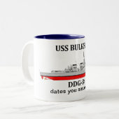 USS Bulkeley, DDG-84, Termine für kundenspezifisch Zweifarbige Tasse (Vorderseite Links)
