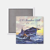 USS Bunker Hill auf See Magnet (Vorderseite/Rückseite)