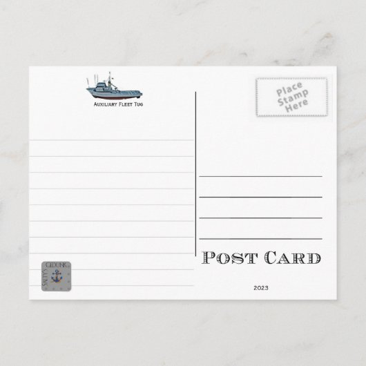 USS CATAWBA ATA-210 AUXILIARY TUG POSTCARD POSTKARTE (Rückseite)