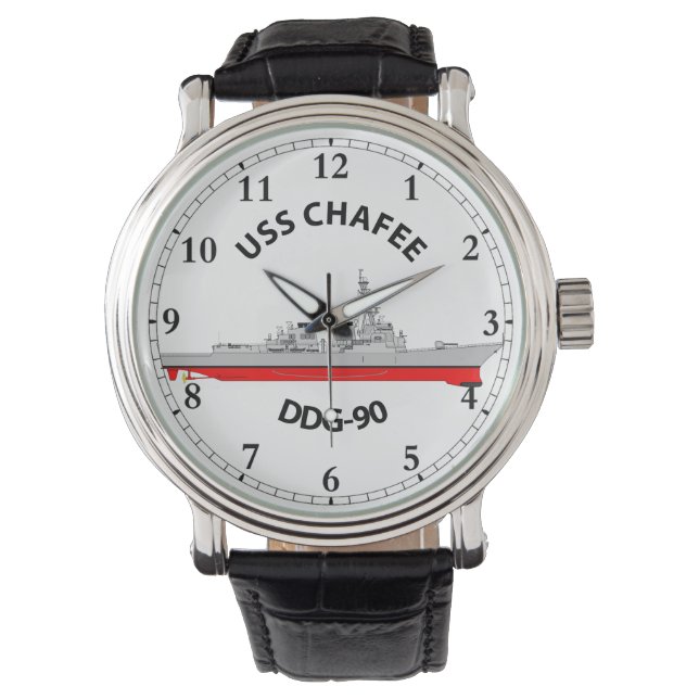 USS CHAFEE - DDG-90 - ARLEIGH BURKE WATCH ARMBANDUHR (Vorderseite)