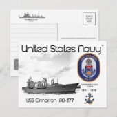 USS CIMARRON AO-177 OILER - POSTCARD POSTKARTE (Vorne/Hinten)