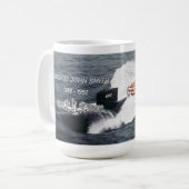 USS Cincinnati (SSN-693) Tasse W/Background (Vorderseite Links)