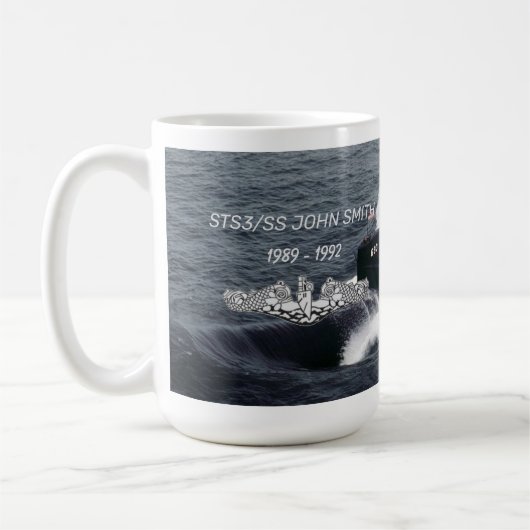 USS Cincinnati (SSN-693) Tasse W/Background (Links)