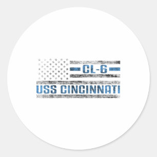 Uss Cincinnati Weltkrieg Cruiser Cl-6 US-Armee Runder Aufkleber