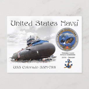 USS COLORADO SSN-788 SUBMARINE POSTCARD POSTKARTE