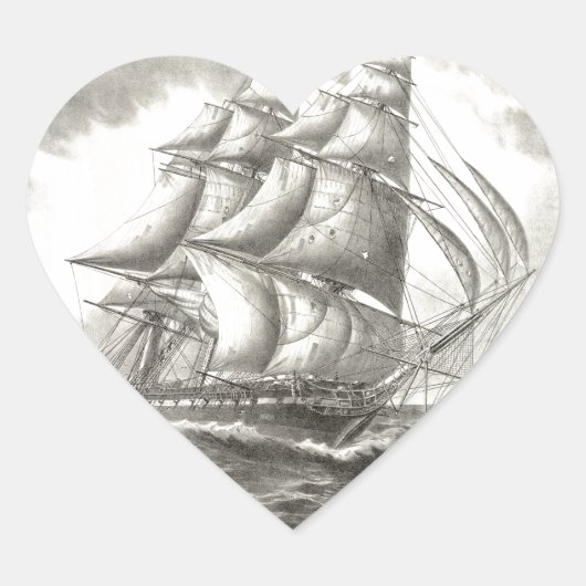 USS Constitution Herz-Aufkleber (Vorderseite)