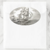 USS Constitution Ovaler Aufkleber (Tasche)