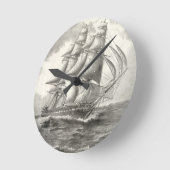USS Constitution Runde Wanduhr (Winkel)