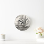 USS Constitution Runde Wanduhr (Zuhause)