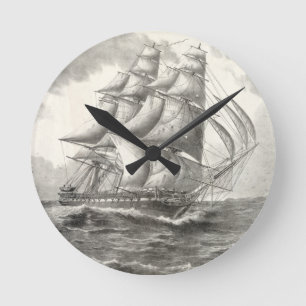 USS Constitution Runde Wanduhr