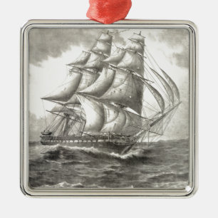 USS Constitution Silbernes Ornament