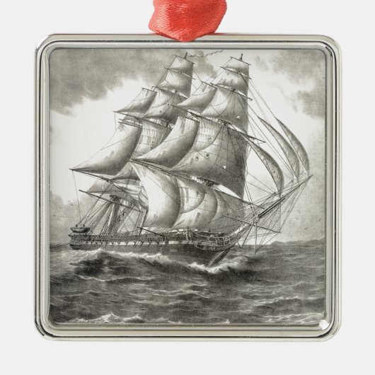 USS Constitution Silbernes Ornament (Vorne)