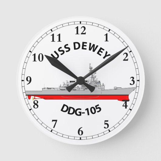 USS DEWEY - DDG-105 - ARLEIGH BURKE RUNDE WANDUHR (Vorderseite)