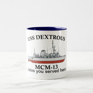 USS Dextrous MCM-13 Minenabwehrfahrzeug Zweifarbige Tasse
