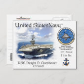 USS DWIGHT D. EISENHOWER CVN-69 Postcard Postkarte (Vorne/Hinten)