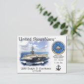 USS DWIGHT D. EISENHOWER CVN-69 Postcard Postkarte (Stehend Vorderseite)