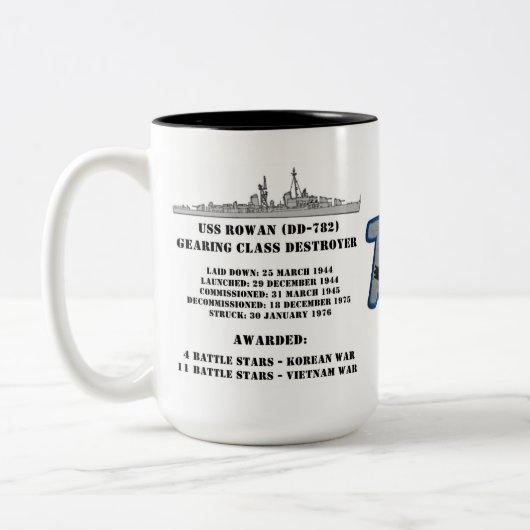 USS-Eberesche (DD-782) Zweifarbige Tasse (Links)