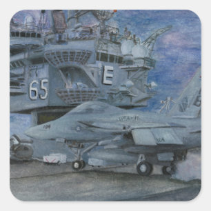 USS ENTERPRISE CVN-65 QUADRATISCHER AUFKLEBER