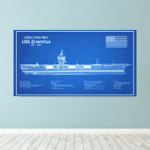 USS Enterprise (NCC-1701) - Pläne für Schiffskonze Leinwanddruck (Insitu (Holzboden))